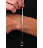 GÜMÜŞ 3.5 MM RODYUMLU ERKEK YASSI İTALYAN EZME YILAN BALIK SIRTI ZİNCİR BİLEKLİK