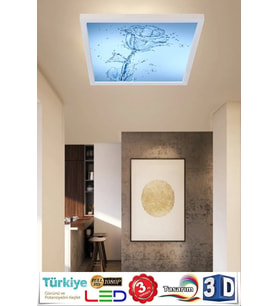Yeni Tasarım Su Gülü Model Led Panel Avize 60watt Led Aydınlatma 60cmx60cm Modern Avize