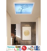 Yeni Tasarım Su Gülü Model Led Panel Avize 60watt Led Aydınlatma 60cmx60cm Modern Avize