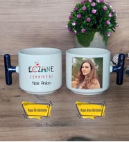 Eczane Teknikeri Kupa Bardak Fotoğraflı T Lacivert Kulplu Eczacılar Günü Tıp Bayramı Hediyesi
