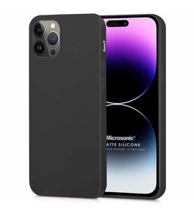 Microsonic Matte Silicone Apple iPhone 14 Pro Max Kılıf Siyah