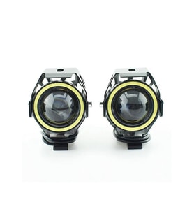 U7 Motosiklet Sis Far Led Mercekli Angel Led (2 Adet) 3 Modlu