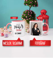 Türkçe Öğretmeni Kupa Bardak Pembe Fotoğraflı