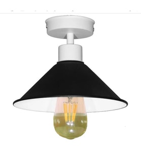 RİOLİGHT RETRO RUSTİK TEKLİ METAL PLOFONYER AVİZE ŞAPKA ÇAPI:23CM (Siyah)