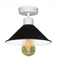 RİOLİGHT RETRO RUSTİK TEKLİ METAL PLOFONYER AVİZE ŞAPKA ÇAPI:23CM (Siyah)