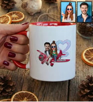 Kişiye Özel Karikatürlü Uçuyorum Aşkından Sevgiliye Hediye Kupa Bardak Sevgililer Günü Hediyesi