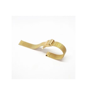 14mm Sarı Gold Renk Hasır İnce Örgü Çelik Kaplama Metal Saat Kordonu