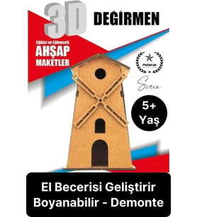 Özel Üretim 3 Boyutlu Minyatür Ham Ahşap Maket Boyanabilir Eğitici Öğretici Motor Beceri Hobi Oyun