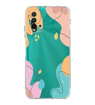 Xiaomi Redmi 9T  Kamera Korumalı Kapak Karışık Renkler Tasarımlı Şeffaf  Kılıf