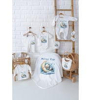 Pia Baby Premium  10 'lu Erkek Yenidoğan Bebek Hediyesi İsme Özel Hastane Çıkışı Set 5089-01 (Krem)