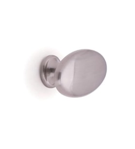 Oval Simple Zamak İnox Tekli Düğme Kulp