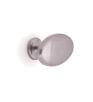 Oval Simple Zamak İnox Tekli Düğme Kulp
