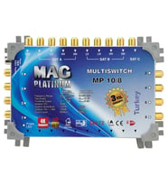 MAG Platinum MP 10/8 Multiswitch - 10 Giriş 8 Çıkışlı Merkezi Uydu Santrali Hybrid 4K Ve 3D Destekli