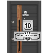 Kapı İsimliği Klasik Ev Dış Kapı İsimliği Çelik Kapı İsimliği Gümüş 01