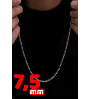Erkek Gümüş Kolye Yuvarlak Kral Model 7.5 Mm
