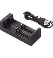 MC2 akıllı CCCV lityum iyon şarj cihazı (5 Volt, 1 A, 2 şarj yuvası) 14500 ila 26650 formatları için