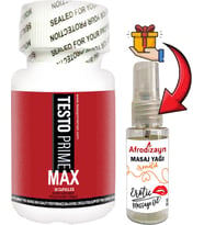 Testoprime: 1 Adet Erkeklere Özel 30 Lu Destek + 30 ml Afrodizayn Yağı