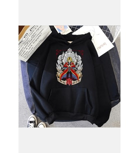 Fullmetal Alchemist Brotherhood Siyah Kapşonlu Sweatshirt