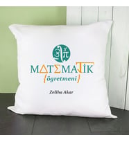 Kişiye Özel Matematik Öğretmenine Hediye Kare Yastık