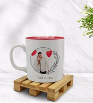 BK Gift Kişiye Özel İsimli Fotoğraflı İçi Kırmızı Renkli Kupa Bardak Model 25