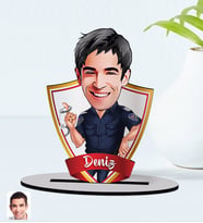 BK Gift Kişiye Özel İsimli Erkek Polis Karikatürlü Ahşap Biblo Model-2