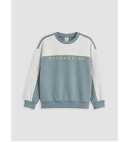 LCW Kids Mavi Renk Bloklu Soft Touch Erkek Çocuk Sweatshirt