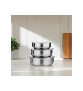 Nehir Silver Çelik 6 Parça Saklama Kabı (Gümüş)