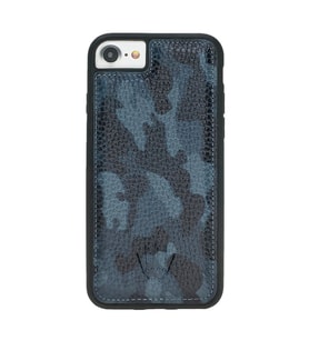 IPHONE 6-7-8  CAMOUFLAGE BLUE LEATHER KILIF