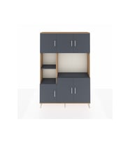 Arges Gardrop 9 Raflı 6 Kapaklı 132x30x195 Çam-Antrasit