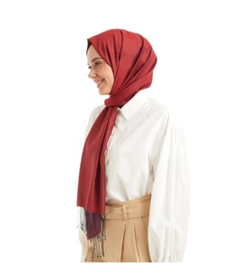 Kırmızı Qoza İpek Şal 6848