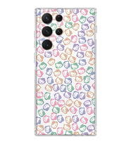 Samsung Galaxy S22 Ultra  Kamera Korumalı Kapak Hello Kitty Tasarımlı  Şeffaf Kılıf