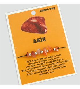 Akik Doğaltaşlı İp Bileklik