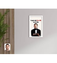 BK Gift Kişiye Özel Godfather Baba Karikatürlü Dekoratif Ahşap Beyaz Çerçeveli Tablo-9