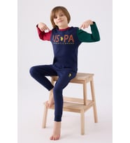 U.S. Polo Assn. 1919 Authentic Brand Erkek Çocuk Uzun Kol Pijama Takım (Lacivert)