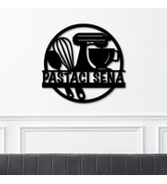Pastacı - Fırın Temalı Kişiye Özel Dekoratif Tablo (Siyah)