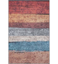 Eliana Home Baskılı, Yıkanabilir Kaymaz Taban Salon Halısı LNA1780 100x150 cm (Kırmızı)