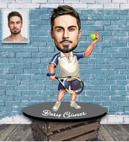 Kişiye Özel Sporcu Karikatürlü Ahşap Biblo Bay-1-Eco