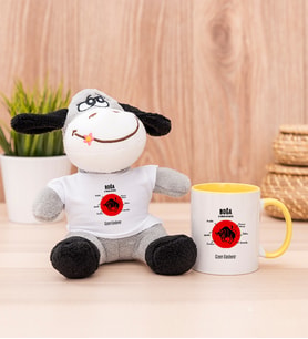 Kişiye Özel Boğa Burcuna Hediye Peluş Eşek ve Sarı Kupa