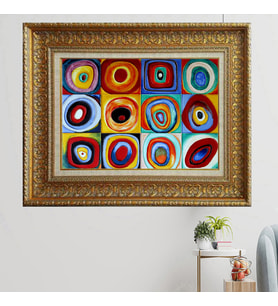 Altın Çerçeveli Paspartulu Tablo v03 (Gold)