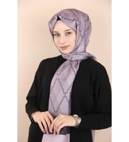 Pudra Balse Zincir Desen Pamuklu Şal