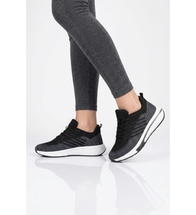 Walkway Siyah-Füme Fileli Hafif Esnek Unisex Spor Ayakkabı Molen 118 G