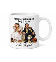 Düğün Takı Merasimi Esprili Gelin Damat Yorgunluk Kupası Hediye Bardak