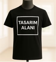 BK Gift Kişiye Özel Logolu Unisex Siyah Yuvarlak Yaka Tişört-1, Firma T-shirt, Logolu T-shirt, Sevgiliye Hediye