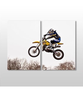 Motorcu Kanvas Tablo 90x80cm (Karışık)