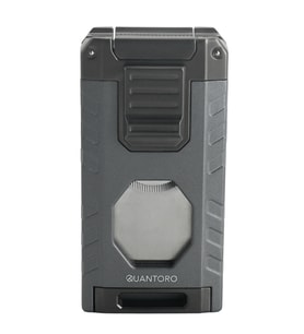 Quantoro Üç Torch Pürmüz Easy S/İğneli/Delicili Kırık Gümüş Metal Puro Çakmağı - TRZ1167