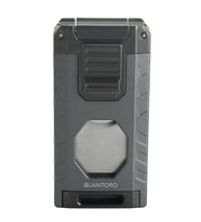 Quantoro Üç Torch Pürmüz Easy S/İğneli/Delicili Kırık Gümüş Metal Puro Çakmağı - TRZ1167