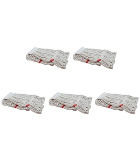 Cod-Ex Dar Yedek Islak Mop Paspas Ucu Başlığı Püskül -17 Cm. -Pamuklu - 450 Gram. -Beyaz - 5 Adet