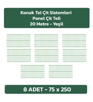 KONAK TEL ÇİT SİSTEMLERİ 8 ADET PANEL ÇİT TELİ SADE 75 X 250 CM (Yeşil)
