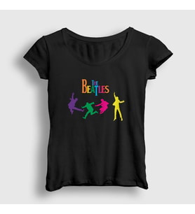 Presmono Kadın Siyah Jump The Beatles T-Shirt 114499tt