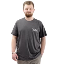 Mode XL Büyük Beden Erkek Tişört Baskılı Pamuklu Bisiklet Yaka T-Shirt NYC U24068 Antramelanj
